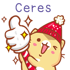 ”Ceres 冬季限定”扭扭貓姓名貼Q