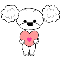 Animated Stickers - White Toy Poodle