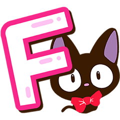 Sticker of Gentle Black Cat (Alphabet)