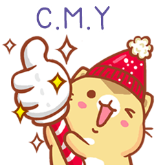 ”C.M.Y 冬季限定”扭扭貓姓名貼Q (補)