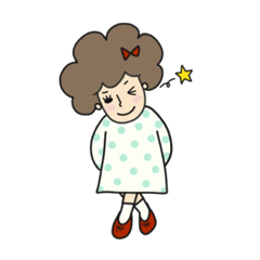 Girl with Afro hair and Polka-dots Part2