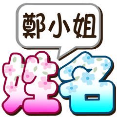 028Miss Zheng-big name sticker