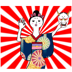 kimono girl with hannya