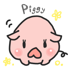 Piggy Sticker in Chinese and Japanese