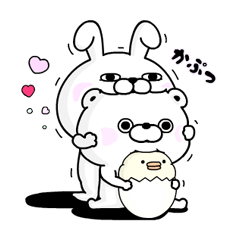 Line Creators Stickers Rabbit And Bear 100 Love Animation Example With Gif Animation