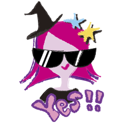 Rock and roll witch Artemisia stickers