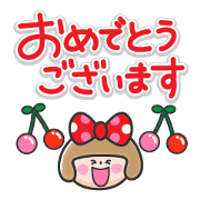 Bobbed hair girl simple sticker. No.1