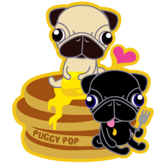 Fawn&BlackPug Sticker#6 PugFood