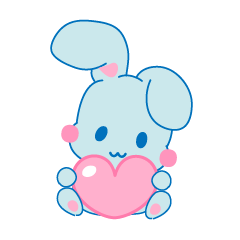 Cute rabbit's Valentine's Day-blue