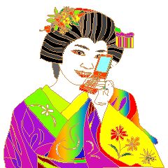 Japanese dancing girl sticker