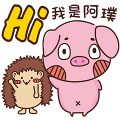 Coco Pig 2-Name stickers -A PU