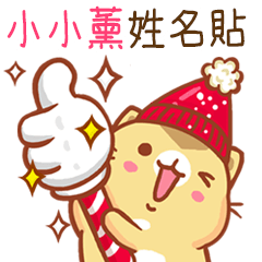 ”小小薰 冬季限定”扭扭貓姓名貼Q