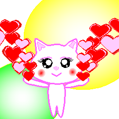 White cat tells you her love in English!