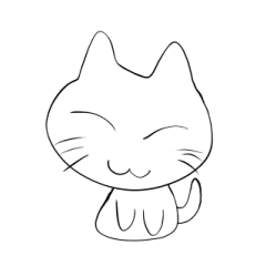 White cat's Daifuku stamp