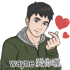 Name Stickers for men - wayne