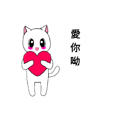 可愛的白色小貓