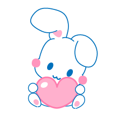 Cute rabbit's Valentine's Day-white