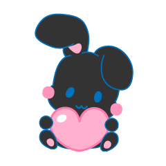 Cute rabbit's Valentine's Day-black