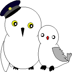 White owl and small bird