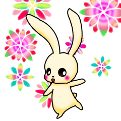 Rabbit And Flower 1