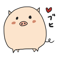 cute round pig stickers