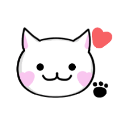 Cute cheek cat(Heart mark)