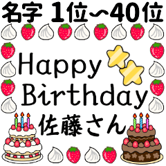 Family Name Happy Birthday 1 40 Line Stickers Line Store