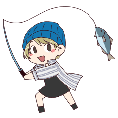 -Fishing Girl and Funny Fish-