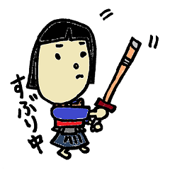 kendo girl sticker
