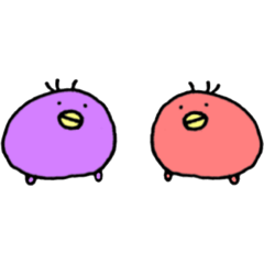 red and purple birds