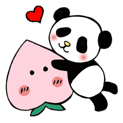 panda and peach