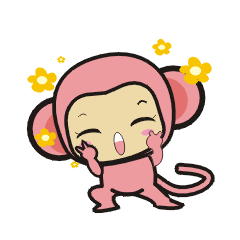 Pink playful monkey