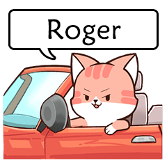 Name sticker of Chacha cat "Roger"