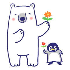 Polar bear and penguin life
