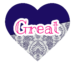 大人かわいいダマスク柄のハート 英語ver Line スタンプ Line Store