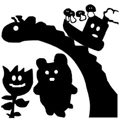 Black animals plants noisy Japanese