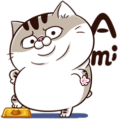 Fat Cat Ami 5 En Line Stickers Line Store