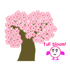 春の桜とお花見スタンプ！(英語）