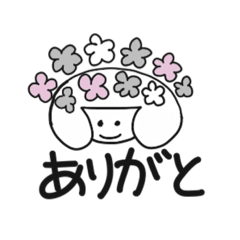 マリン55♡ モノクロお花やハートスタンプ