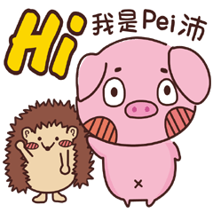 Coco Pig 2-Name stickers -Pei