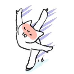 Moving figure skate sticker