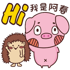 Coco Pig 2-Name stickers -A CHUN