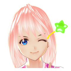 Peach hair girl Yui 3D