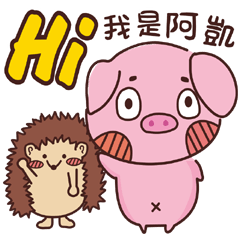 Coco Pig 2-Name stickers - A KAI