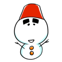 Snowman of a red hat