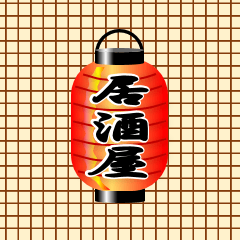 Japanese red lantern sticker
