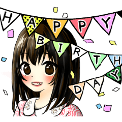 Happy Birthday Design With Anime Girl With Table With Cakes And Gift Boxes  Over Background, Colorful Design. Vector Illustration Royalty Free SVG,  Cliparts, Vectors, and Stock Illustration. Image 101701799.