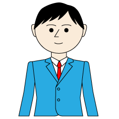 Young businessman in blue suit
