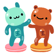 Mint rabbit and Caramel bear (EN)
