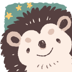 Hedgehog boy sticker.